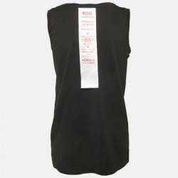 Pre Owned Dolce & Gabbana Black Printed Jersey Millennials Sleeveless T-Shirt S