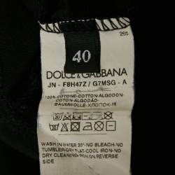 Pre Owned Dolce & Gabbana Black Printed Jersey Millennials Sleeveless T-Shirt S