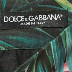 Pre Owned تنورة دولتشي أند غابانا بوبلين بطبعة الخشخاش الأبيض طول ميدي مقاس ميديوم