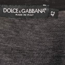 Pre Owned Dolce & Gabbana Black Printed Cotton Crew Neck T-Shirt M