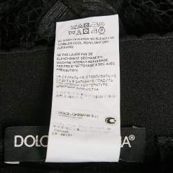 Pre Owned Dolce & Gabbana Black Lace Midi Skirt S