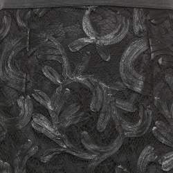 Pre Owned Dolce & Gabbana Black Lace Midi Skirt S