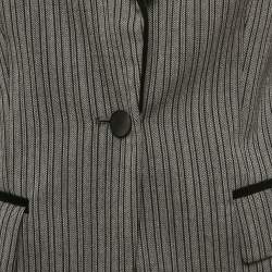Pre Owned Dolce & Gabbana Grey Striped Wool Tailored Blazer S