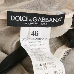 مملوكة مسبقًا Dolce & Gabbana Black Floral Lace Long Sleeve Maxi Dress L