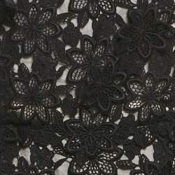 مملوكة مسبقًا Dolce & Gabbana Black Floral Lace Long Sleeve Maxi Dress L