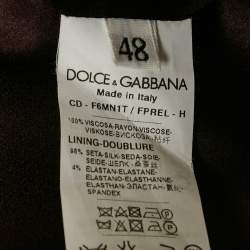 Pre Owned Dolce & Gabbana Burgundy Floral Print Crepe Short Dress L