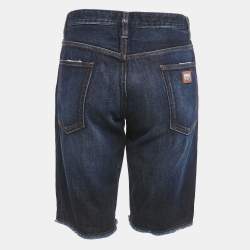 Pre Owned Dolce & Gabbana Denim Raw Edge Detail Shorts L Waist 33"