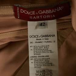 Pre Owned Dolce & Gabbana Pink Silk Off Shoulder Ruched Mermaid Gown M