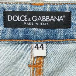 Pre Owned بنطلون جينز دولتشي آند غابانا دينم أزرق ضيق الساق مقاس متوسط