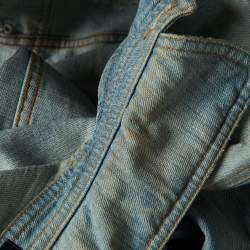 Pre Owned Dolce & Gabbana Blue Washed Denim Button Front Jacket S