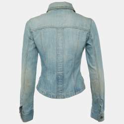 Pre Owned Dolce & Gabbana Blue Washed Denim Button Front Jacket S