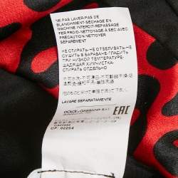 Pre Owned Dolce & Gabbana Red Leopard Print Silk Draped Sleeveless Maxi Dress S