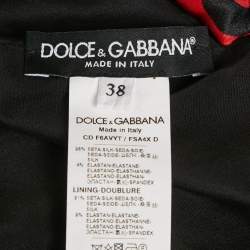 Pre Owned Dolce & Gabbana Red Leopard Print Silk Draped Sleeveless Maxi Dress S