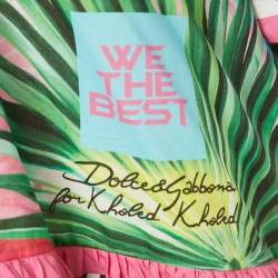 Pre Owned Dolce & Gabbana X Khaled Khaled Multicolor Flamingo Print Cotton Kaftan Mini Dress S