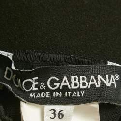 Pre Owned Dolce & Gabbana Black Polka Dot Print Mesh Midi Skirt XS