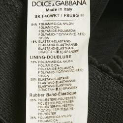 Pre Owned Dolce & Gabbana Black Polka Dot Print Mesh Midi Skirt XS