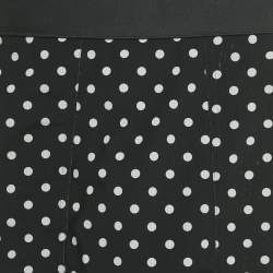 Pre Owned Dolce & Gabbana Black Polka Dot Print Mesh Midi Skirt XS