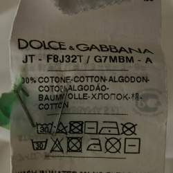 Pre Owned Dolce & Gabbana White Printed Cotton Knit Crew Neck T-Shirt S