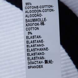 Pre Owned Dolce & Gabbana White Cotton Knit Contrast Detail Tank Top M