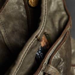 Pre Owned Dolce & Gabbana Brown Leather Cropped Jacket S