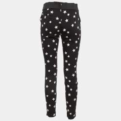 Pre Owned Dolce & Gabbana Black Star Print Stretch Silk Trousers S