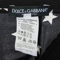 Pre Owned Dolce & Gabbana Black Star Print Stretch Silk Trousers S