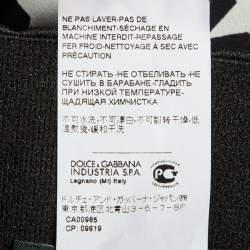 Pre Owned Dolce & Gabbana Black Star Print Stretch Silk Trousers S