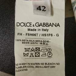 Pre Owned Dolce & Gabbana Multicolor Stipe Floral Print Silk Pajama Set M 