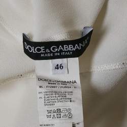 Pre Owned Dolce & Gabbana White Chiffon Ruffled Blouse L