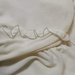 Pre Owned Dolce & Gabbana White Chiffon Ruffled Blouse L