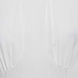 Pre Owned Dolce & Gabbana White Chiffon Ruffled Blouse L