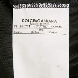 Pre Owned Dolce & Gabbana Black Stretch Cotton Pintuck Tank Top M