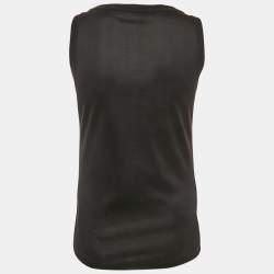 Pre Owned Dolce & Gabbana Black Stretch Cotton Pintuck Tank Top M