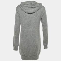 Pre Owned Dolce & Gabbana Grey Wool Knit Hooded Sweater Dress S