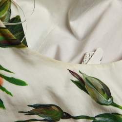 Pre Owned Dolce & Gabbana White Floral Print Cotton Midi Dress S