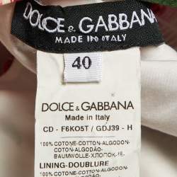 Pre Owned Dolce & Gabbana White Floral Print Cotton Midi Dress S