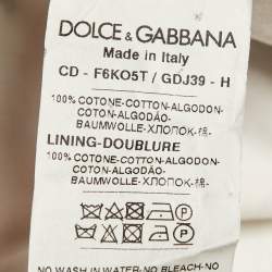 Pre Owned Dolce & Gabbana White Floral Print Cotton Midi Dress S