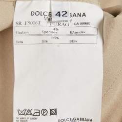 Pre Owned Dolce & Gabbana Cream Satin Button Detail Shirt M