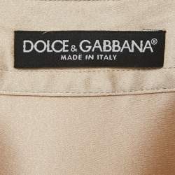 Pre Owned Dolce & Gabbana Cream Satin Button Detail Shirt M