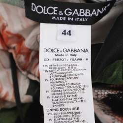 Pre Owned Dolce & Gabbana Multicolor Floral Print Silk Lace Dress M