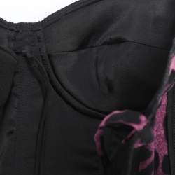 Pre Owned Dolce & Gabbana Purple/Black Silk Blend Bustier Top M