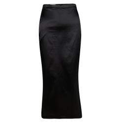 Dolce & Gabbana Black Satin Midi Skirt L