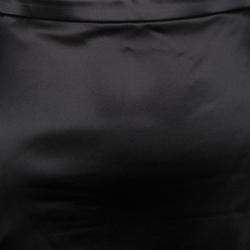 Dolce & Gabbana Black Satin Midi Skirt L