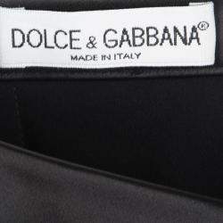 Dolce & Gabbana Black Satin Midi Skirt L