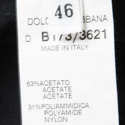 Dolce & Gabbana Black Satin Midi Skirt L