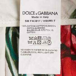 مملوكة مسبقًا تنورة ميني دولتشي أند غابانا قطن بطبعة الخشخاش الأبيض مقاس كبير - لارج