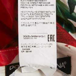 مملوكة مسبقًا تنورة ميني دولتشي أند غابانا قطن بطبعة الخشخاش الأبيض مقاس كبير - لارج