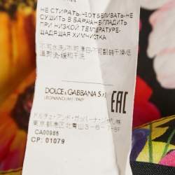 Pre Owned Dolce & Gabbana Multicolor Garden Print Cotton Mini Skirt L