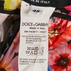 Pre Owned Dolce & Gabbana Multicolor Garden Print Cotton Mini Skirt L