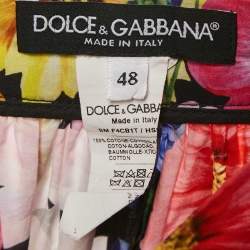 Pre Owned Dolce & Gabbana Multicolor Garden Print Cotton Mini Skirt L